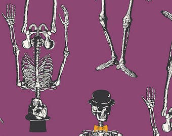 Chillingsworth by Echo Park Paper for Andover - Skeletons Purple