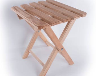 Bamboo Wooden Folding Stool/ Picnic Fishing Camping Wooden Stool 12.08 x 10.74 x 13.38 in