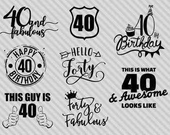 Download 40th birthday svg | Etsy