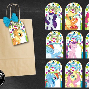 20 My Little Pony Thank You Tags,My Little Pony Favor Tags, My Little Pony Tags, My Little Pony thank you Different designs INSTANT DOWNLOAD