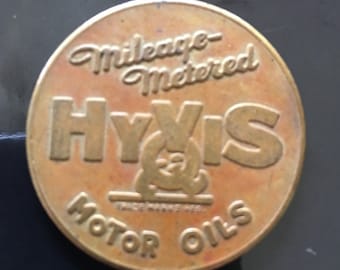 1930 Hyvis Oil Company Brass Mileage Tokens Four in Group