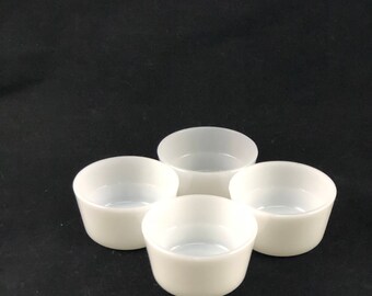 Vintage Milk Glass 5 Ounce Custard Bowls Set of 4