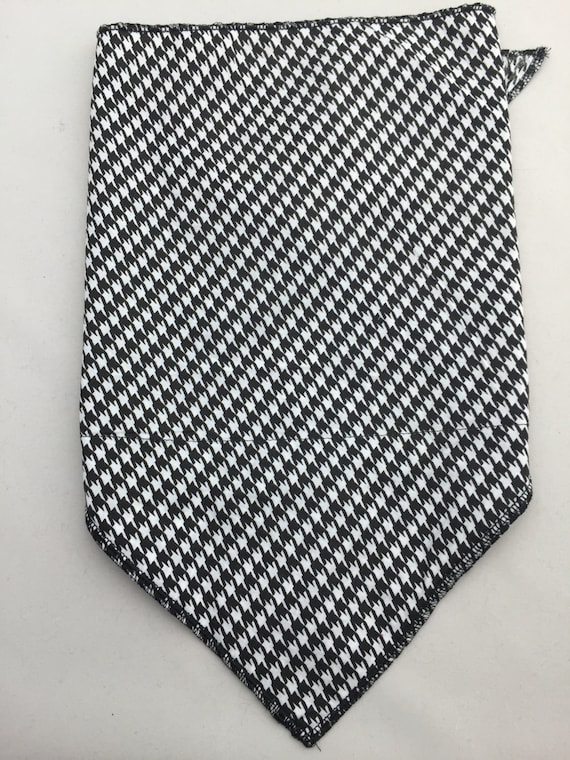 Always In: Black & White Houndstooth Cotton Bandana w/ Stash Pocket