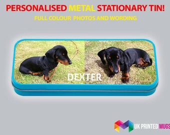 Personalised Metal Stationary Tin - Pencil Case - Photo Gift