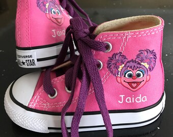 Abby Cadabby Shoes - Custom Kid Converse Sesame Street Shoes - Custom Personalized High Top Converse Shoes
