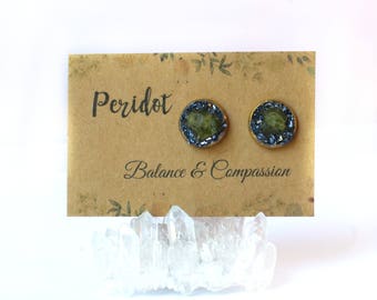 Peridot Jewelry, Peridot Earrings, Peridot Stud Earrings, August Birthstone Jewelry, August Birthstone Earrings, August Birthstone