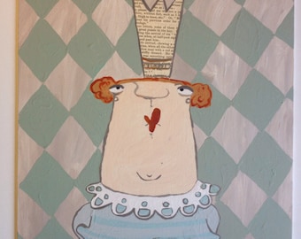 Acrylic painting collage Princess