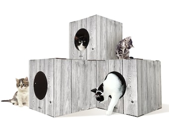 Make Your Own Cardboard Indoor Cat Tree Furniture With Steps, Diy Cat Tree Furniture with Boxes, Cat Tree Furniture With Steps,