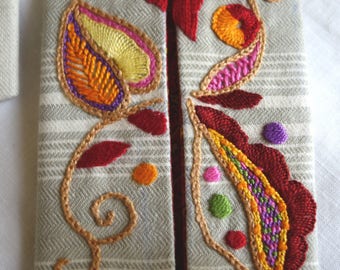Set of 3 cases with colorful patterns (9-10-11) handkerchiefs