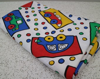 brroom brroom...vintage childrens print fabric yardage