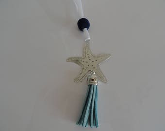 Christmas ornament - hanging Starfish print and tassel