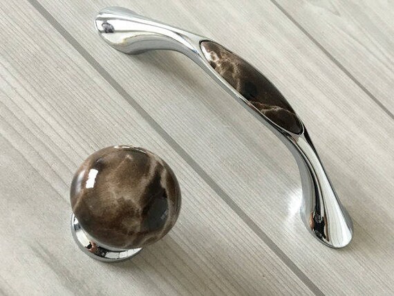 96 mm Schrank Türknauf Türgriffe Marmor Look Schubladen Knauf