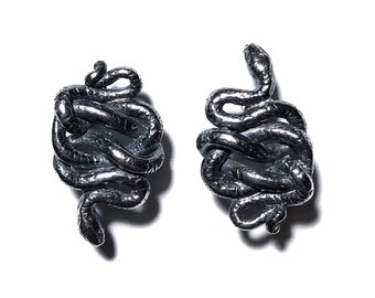 Little Snake earrings in oxidized sterling silver