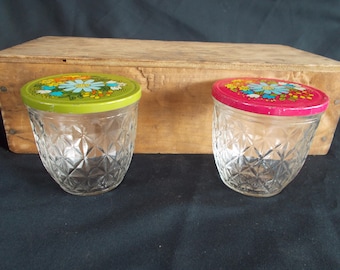 Vintage Ball Quilted Crystal Small Jars