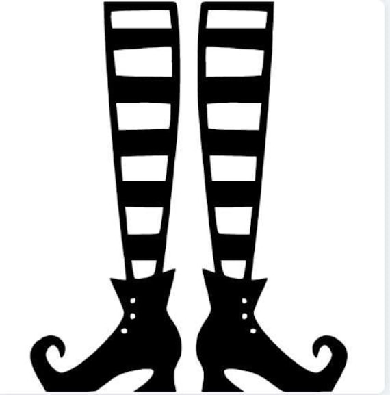 Witch Boots Shoes Stockings Halloween Vinyl Sticker Decal Car