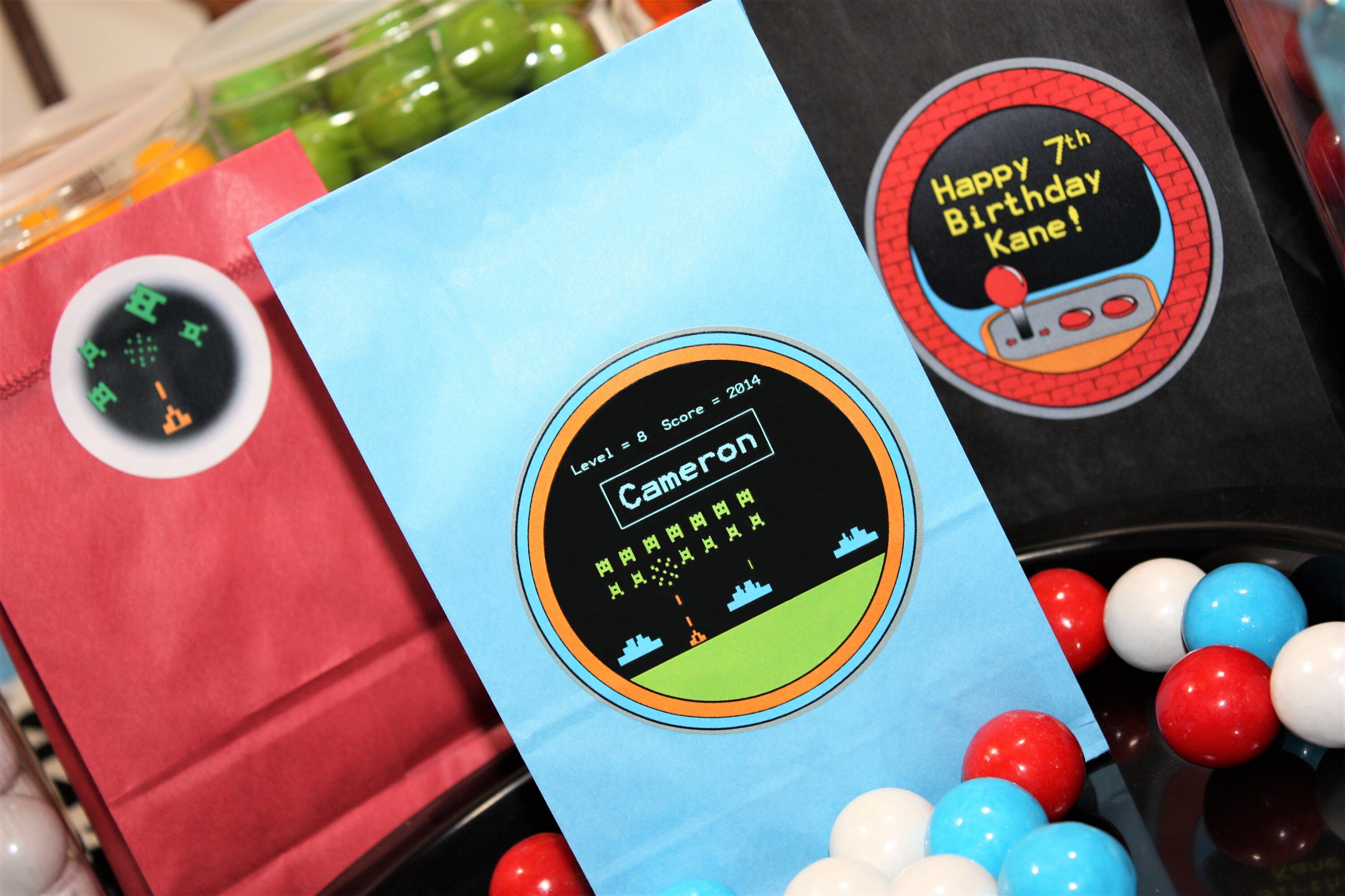 Kids Video Game Party Favor Goody Bags. Video Game Birthday.