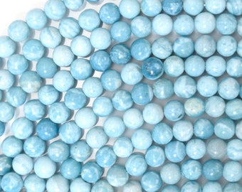 4mm blue larimar quartz round beads 15.5" strand 38109