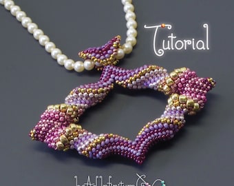 TUTORIAL Cellini Marquis Pendant, Beaded with Peyote Stitch and Seed Beads