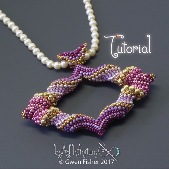 Download TUTORIAL Cellini Marquis Pendant Beaded with Peyote Stitch