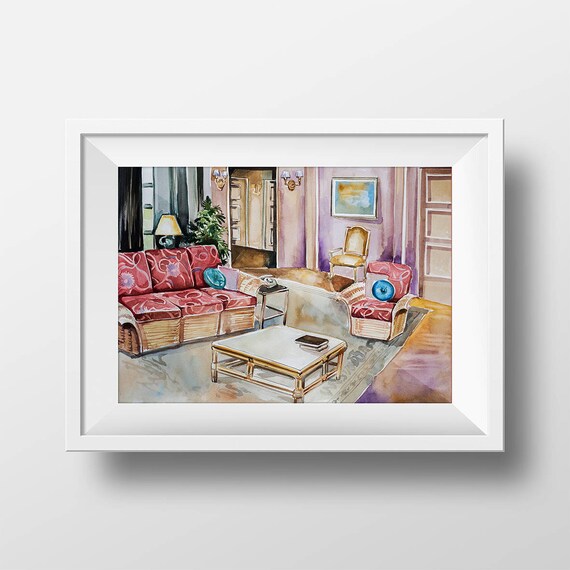 Wall Art Watercolor Golden Girls Living Room Printgolden
