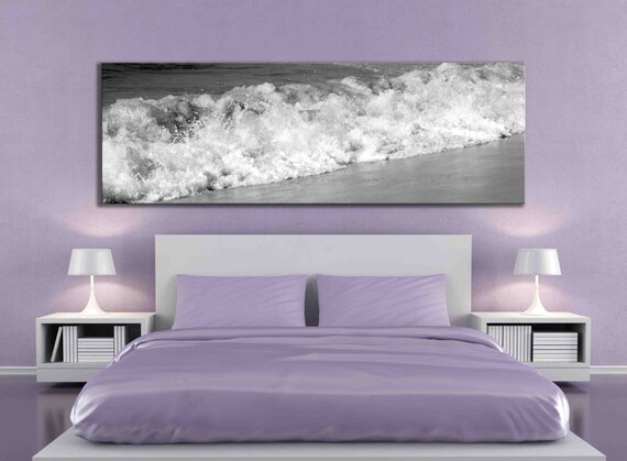 Big panoramic black and white water beach ocean artwork sand Big panoramic black and white water beach ocean artwork sand