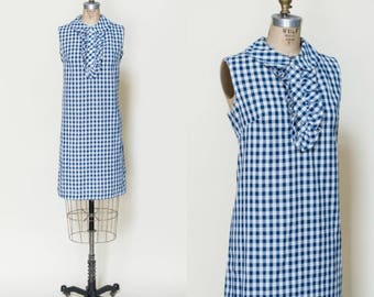 1960s Gingham Dress --- Vintage Mod Shift