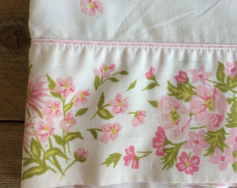 Beautiful Vintage Floral Twin Size Flat Sheet