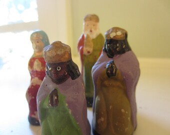 Vintage Chalkware Nativity Replacements Set of Four (4)