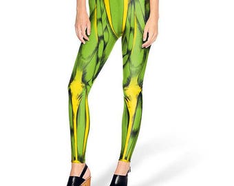 green muscle leggings