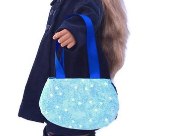 18 Inch Doll Purse, Blue Stars Doll Purse