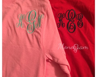 SALE SALE SALE Monogram Long sleeve T-Shirt/ Monogram Long Sleeve Tee/ Monogram Tee