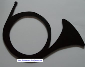 Hunting horn, wall decor wooden