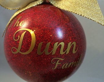 Personalized Glitter Ornament, Custom Ornament, Tree Decoration, Holiday Ornament, Christmas Gift, Unique Gift