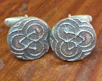 Round Crop Circle Cuff Links