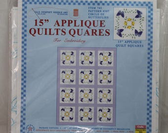 Jack Dempsey Needle Art 745 Sampler Butterflies Quilt, 6 Blocks, 18-Inch