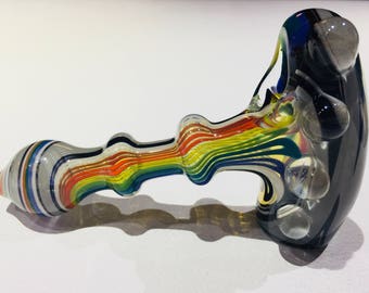 Hammer pipe, rainbow pipe, switchback pipe, glass smoking pipe, Greenlite Glass