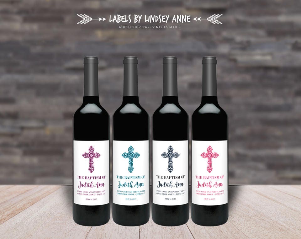 Baptism Wine Labels First Communion Wine Labels Dedication