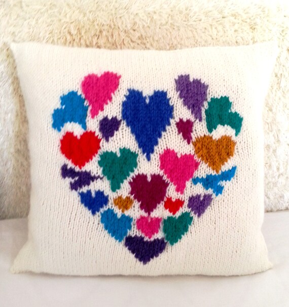 Heart Pillow Knitting Pattern Hearts Cushion Knitting