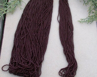 Chocolate brown 11/0 seed beads , Czech seed beads , glass seed beads , brown opaque beads