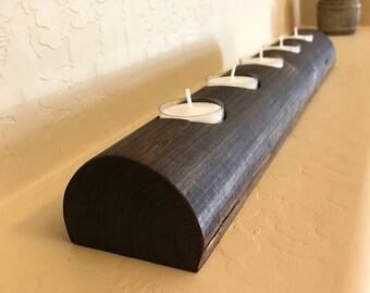 Rustic Wood Tea Light Candle Holder
