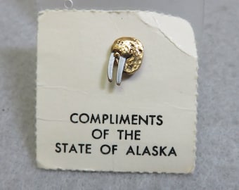 Vintage Alaskan Walrus Tie Tack Pin