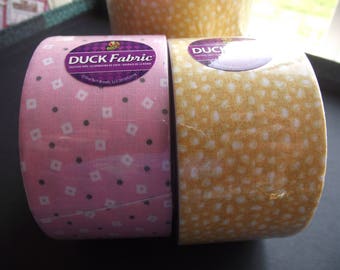 DUCK FABRIC,Fabric DUCT Tape,Crafting tape,Yellow Fabric Tape,Pink Fabric Tape,Scrapbook Tape,Border Tape,Cardmaking Supply,Craft Supply