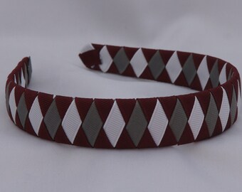 Maroon School Uniform Woven Headband