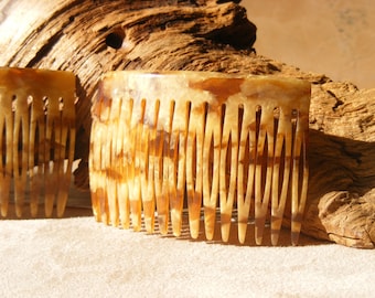 Hair Combs and Chignon Pins set, French, Gold, Vintage 70's, Dead Stock