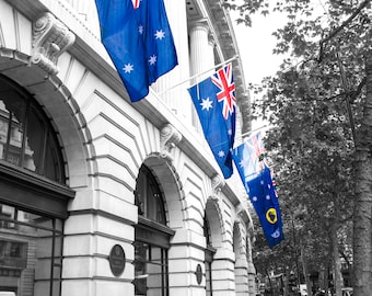 Australia Flags outside Australia House in London
