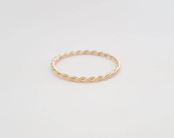 Gold Twist Ring 14k Gold Filled Band