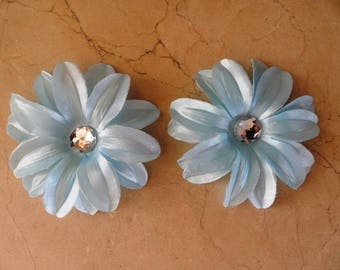 set of 2 appliques flowers Blue 12cm