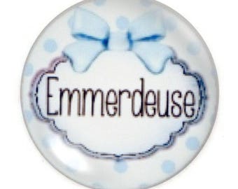 Set of 2 cabochon "Je suis" round glass 30mm