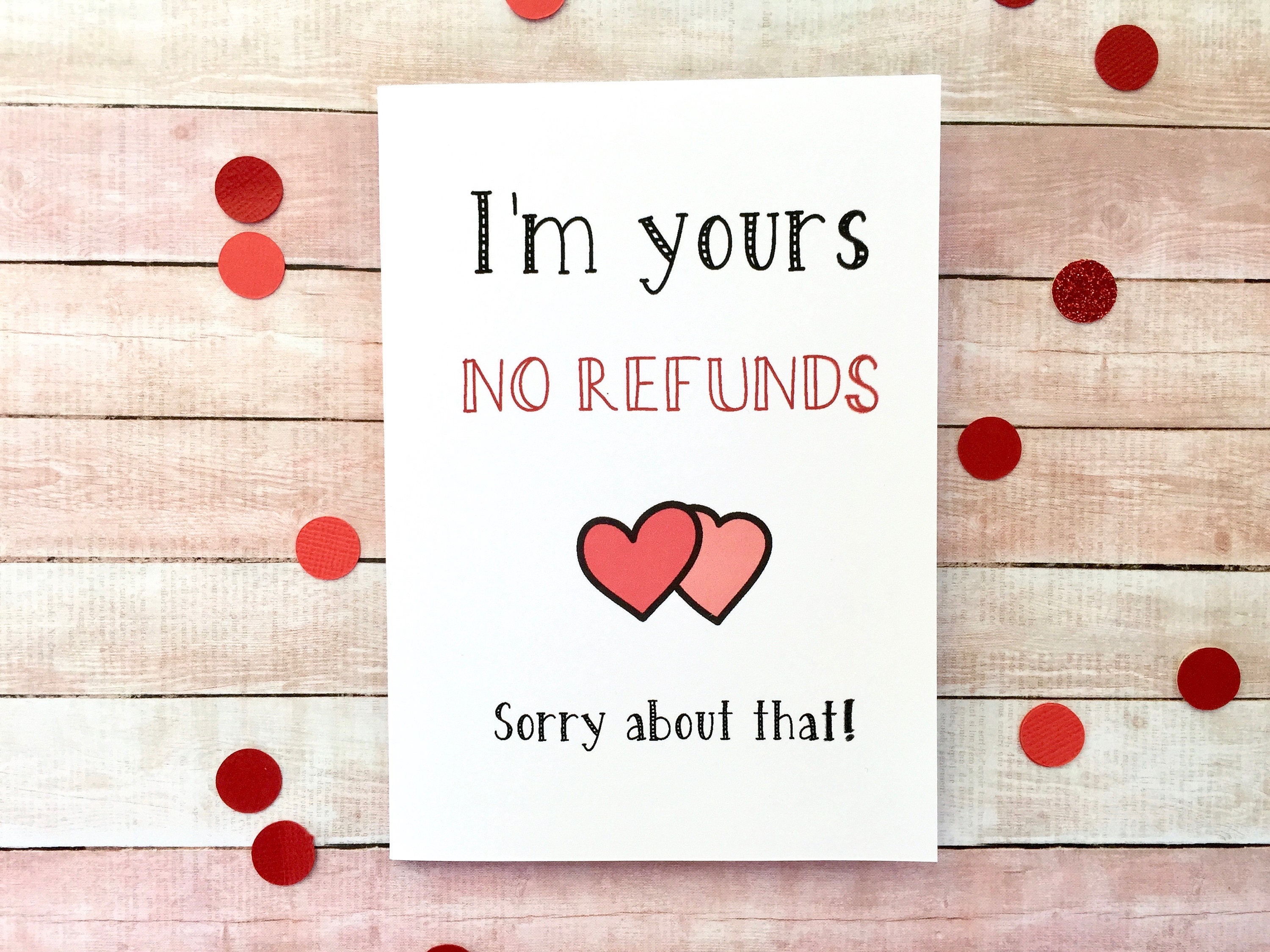 Download I'm Yours No Refunds Valentines Card // Card for Him