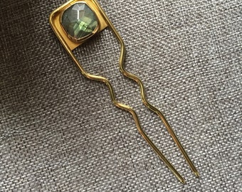 Labradorite hair pin